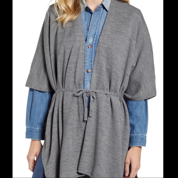 All Saints Sweaters - NWT All Saints Tie Ruana Draped Tie Knit Poncho